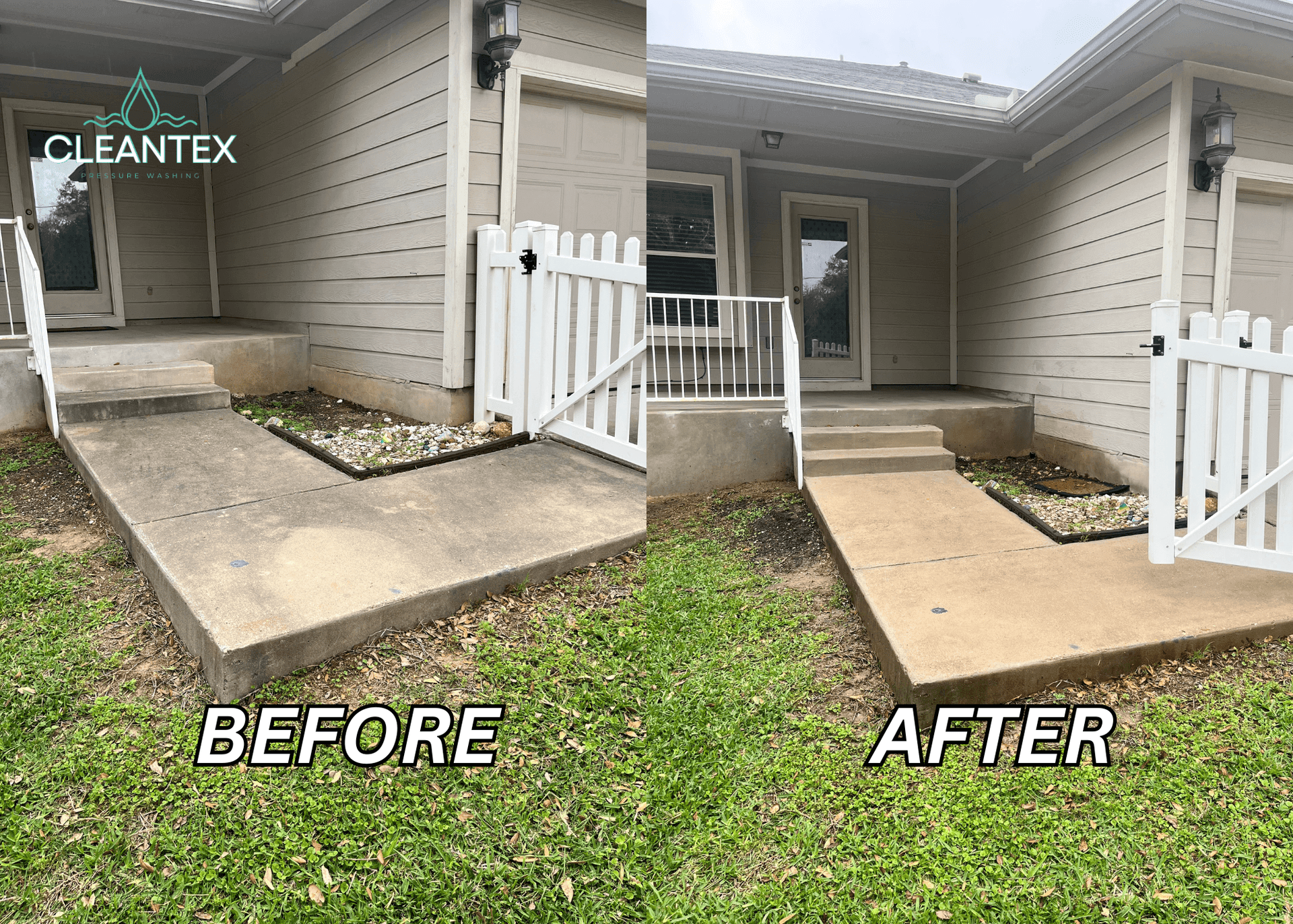 BEFORE AND AFTER SIDEWALK CLEANING